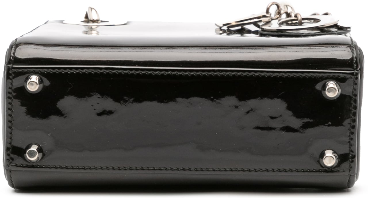 Dior Mini Patent Lady Dior Zwart