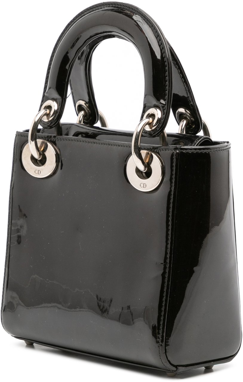 Dior Mini Patent Lady Dior Zwart