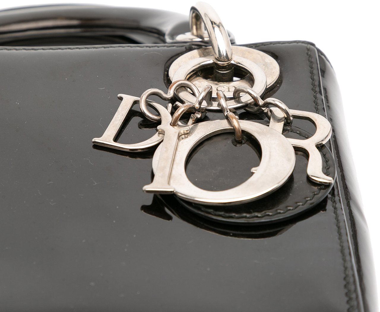 Dior Mini Patent Lady Dior Zwart