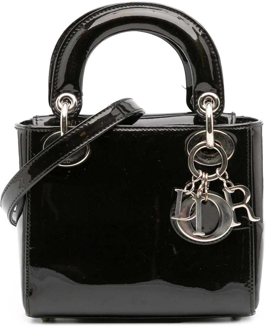 Dior Mini Patent Lady Dior Zwart