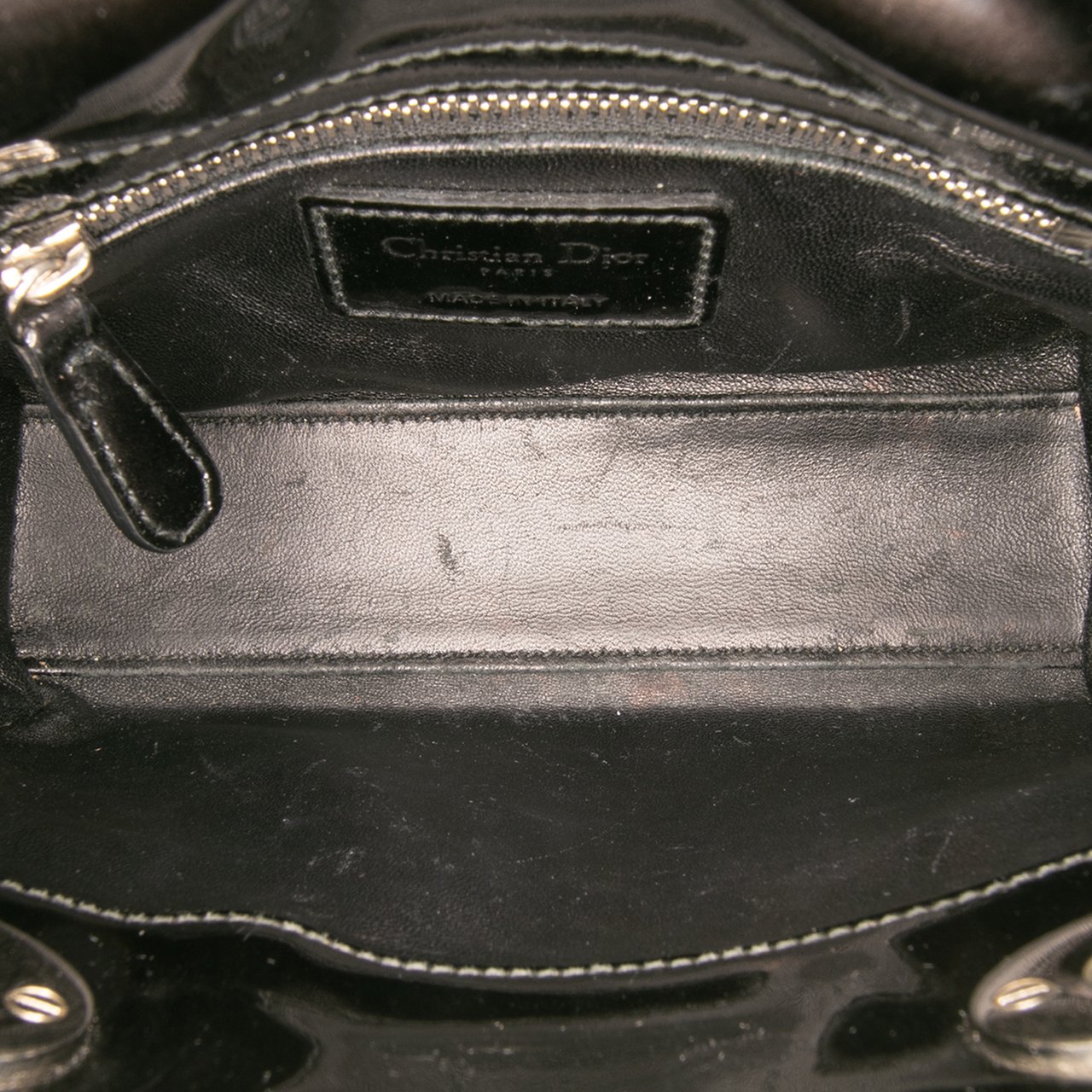 Dior Mini Patent Lady Dior Zwart