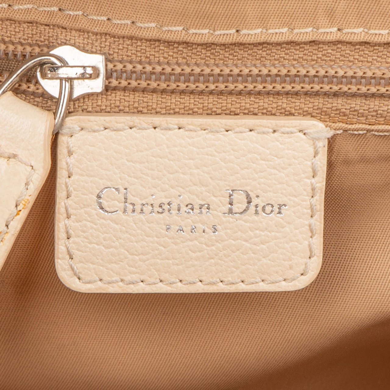 Dior Christian Dior Trotter Monogram Floral Handbag Beige