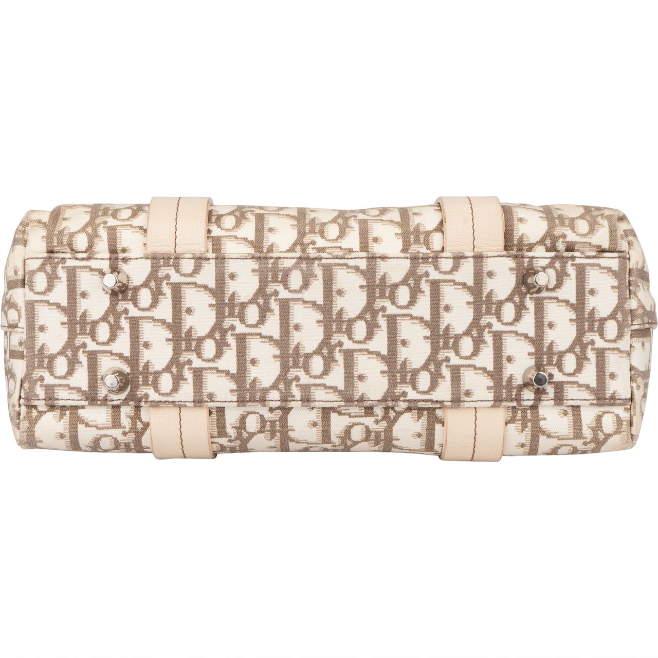 Dior Christian Dior Trotter Monogram Floral Handbag Beige