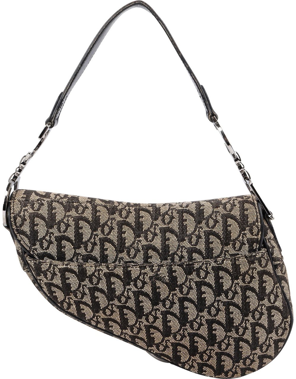 Dior Christian Dior Oblique Jacquard Saddle Shoulder Bag Bruin