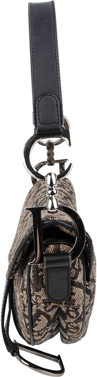 Dior Christian Dior Oblique Jacquard Saddle Shoulder Bag Bruin