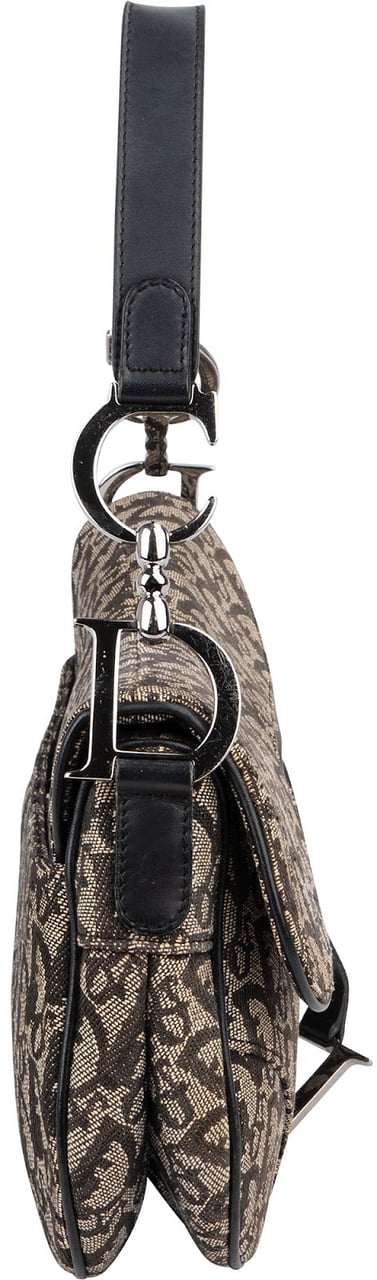 Dior Christian Dior Oblique Jacquard Saddle Shoulder Bag Bruin