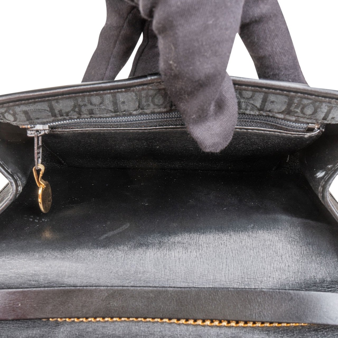 Dior Christian Dior Oblique Monogram Single Flap Shoulder Bag Zwart