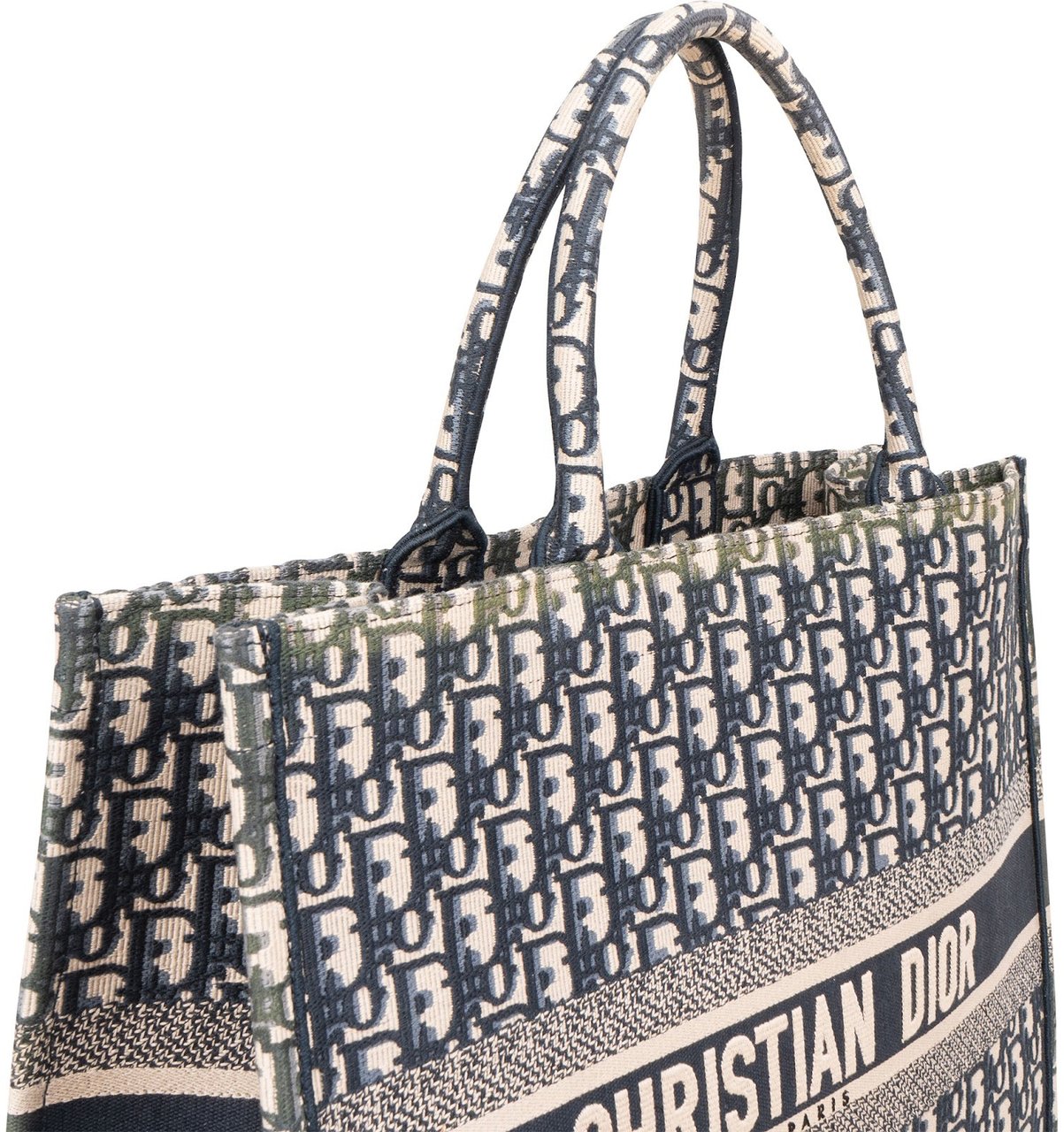 Dior Christian Dior Trotter Monogram Jacquard Monogram Book Tote Handbag Blauw