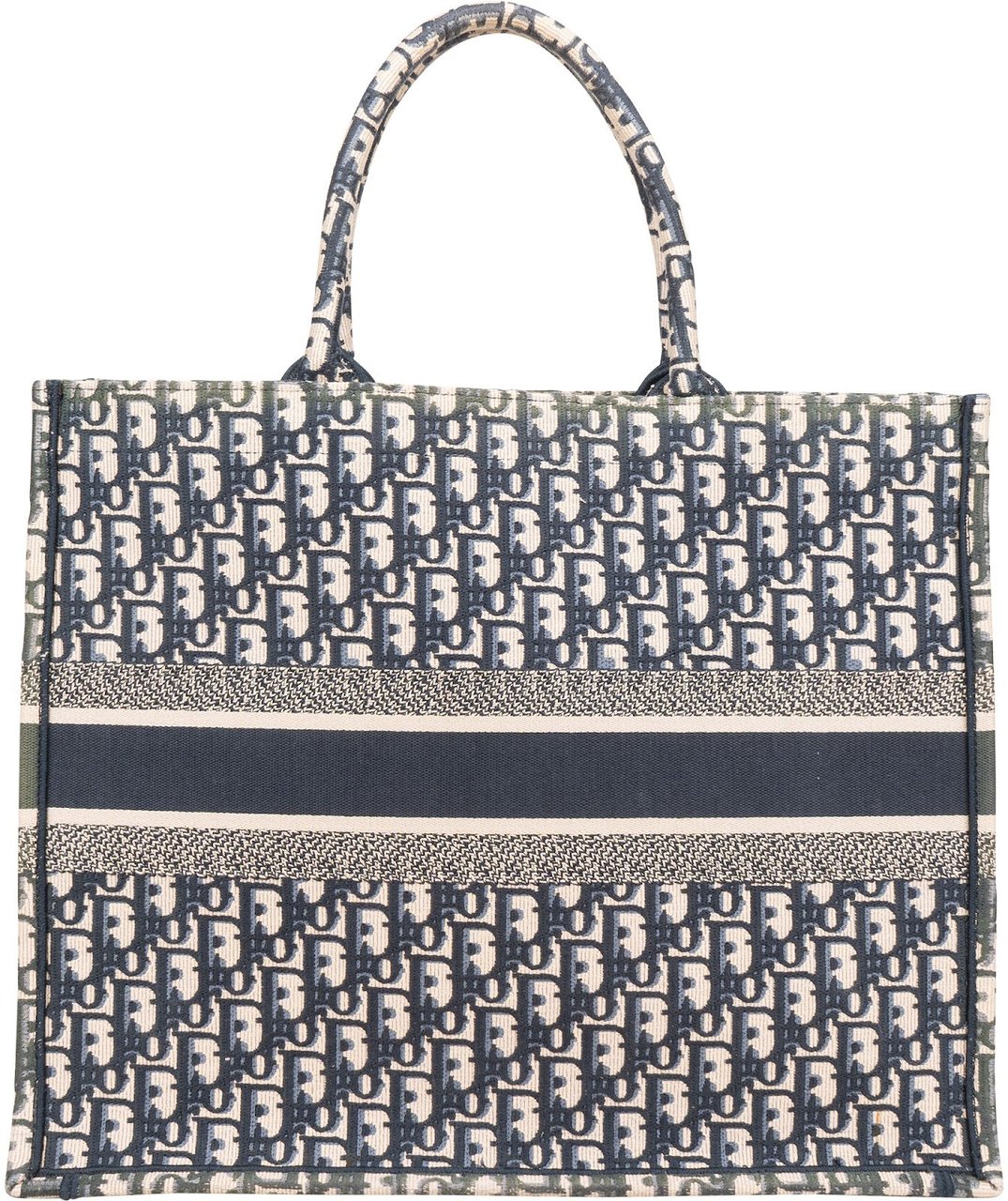 Dior Christian Dior Trotter Monogram Jacquard Monogram Book Tote Handbag Blauw
