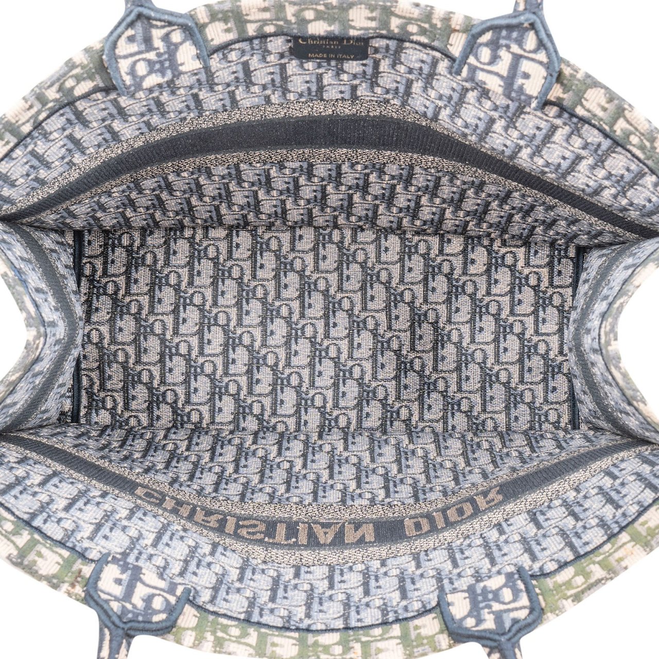Dior Christian Dior Trotter Monogram Jacquard Monogram Book Tote Handbag Blauw