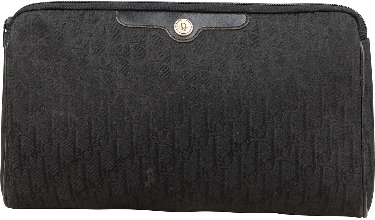 Dior Christian Dior Oblique Monogram Toiletry Clutch Zwart