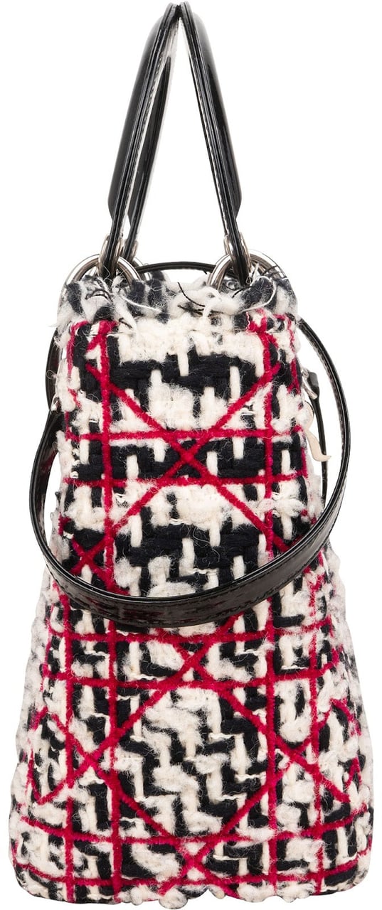 Dior Multicolor Tweed Lady Dior Handbag Zwart