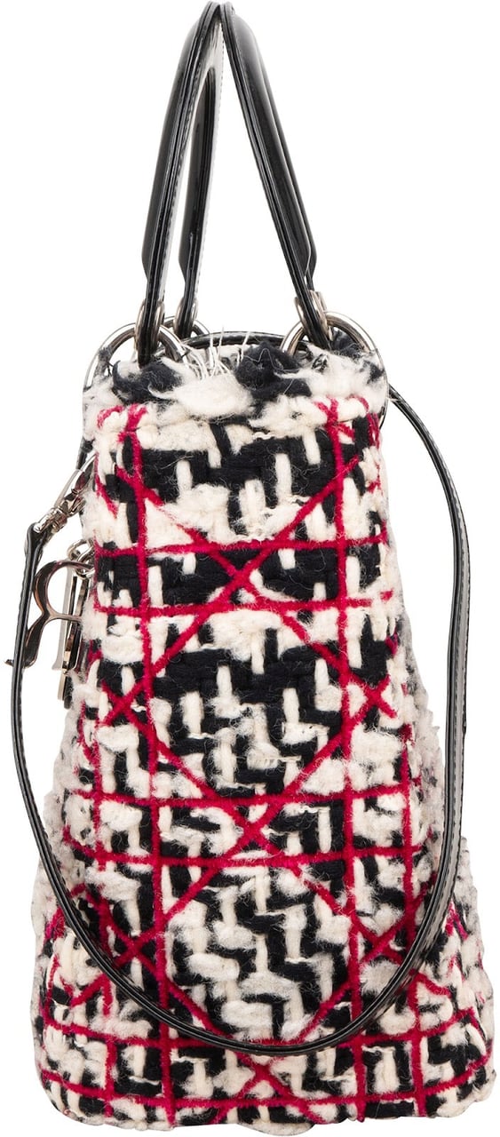 Dior Multicolor Tweed Lady Dior Handbag Zwart