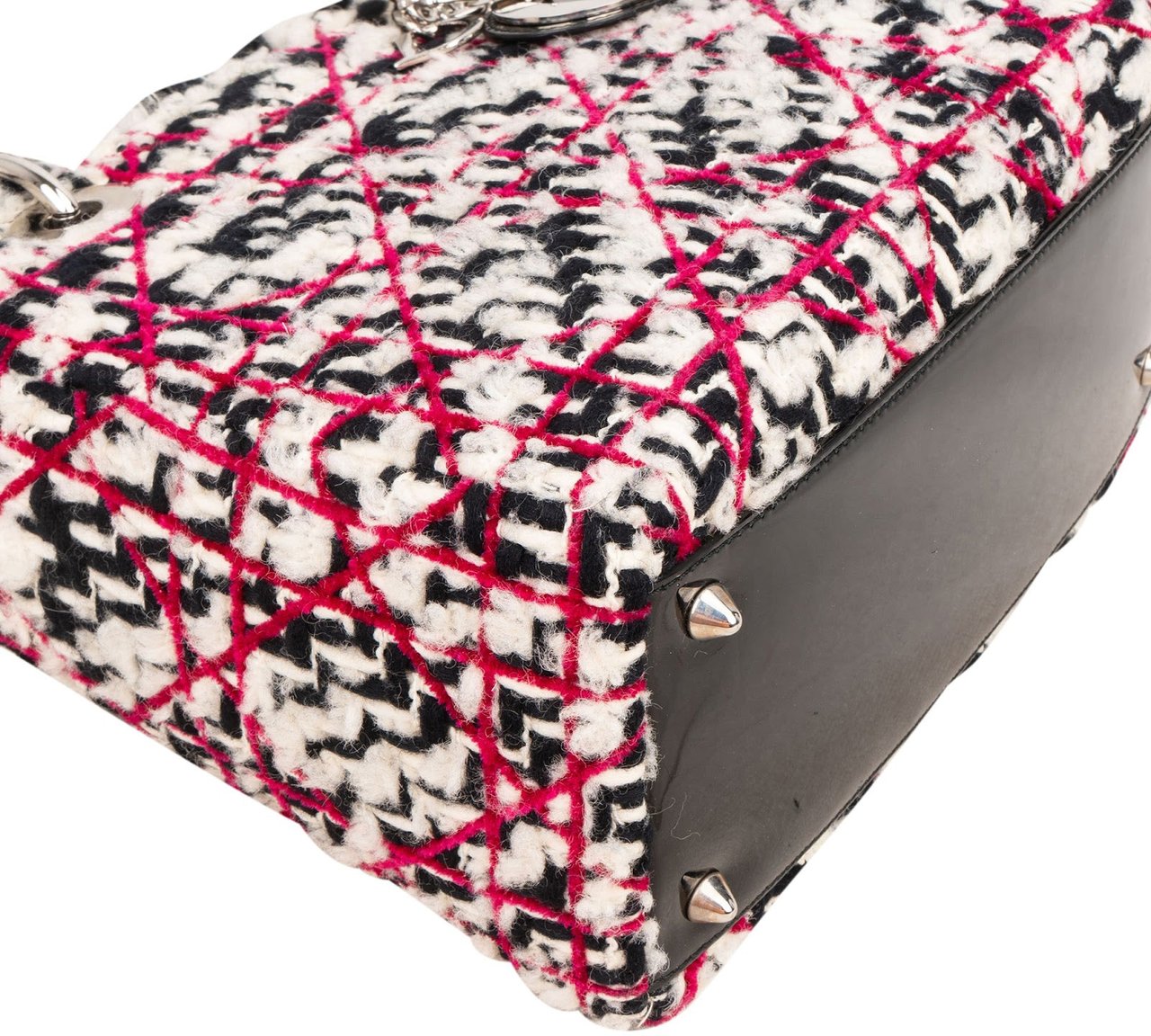 Dior Multicolor Tweed Lady Dior Handbag Zwart
