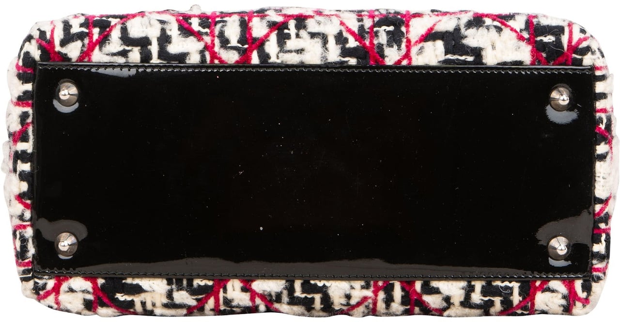 Dior Multicolor Tweed Lady Dior Handbag Zwart