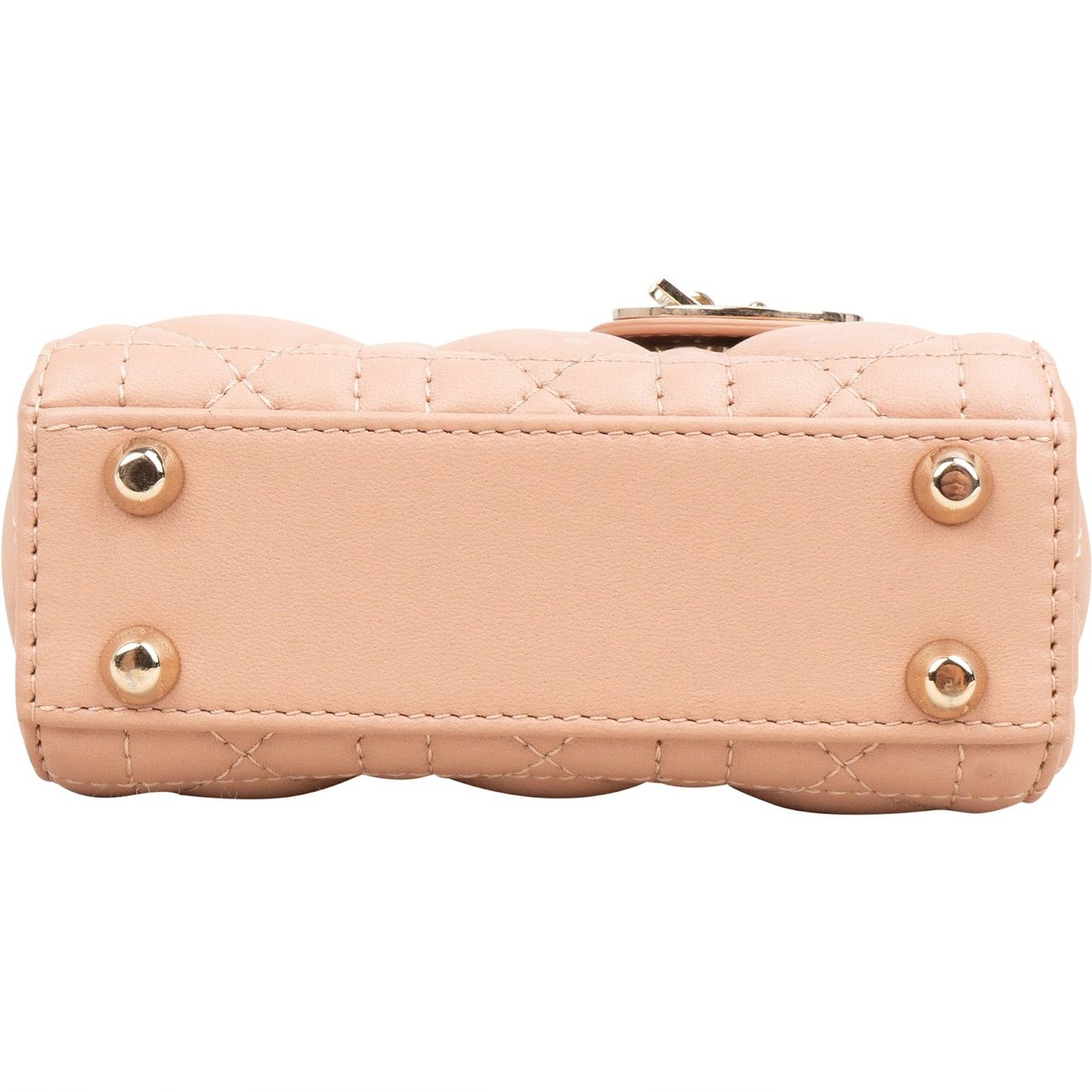 Dior Christian Dior Quilted Lambskin Mini Lady Dior Crossbody Handbag Roze