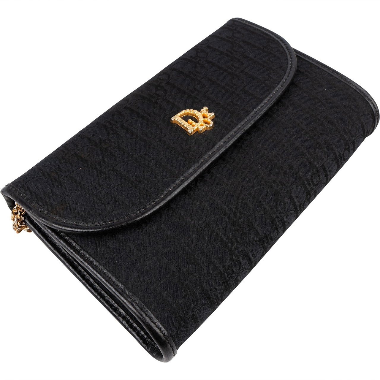 Dior Christian Dior Oblique Monogram Single Flap Crossbody Bag Zwart