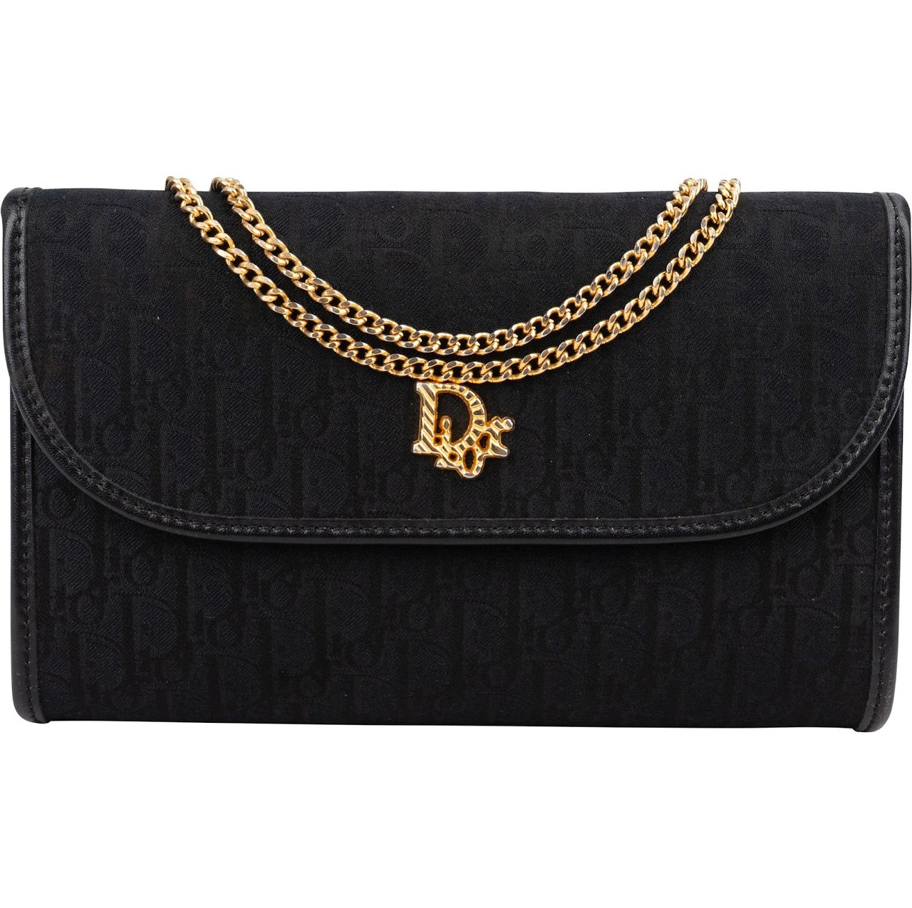Dior Christian Dior Oblique Monogram Single Flap Crossbody Bag Zwart