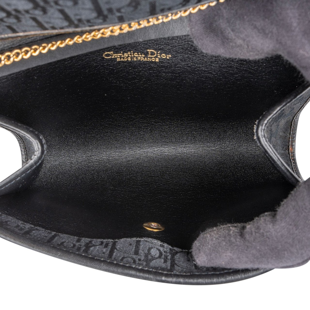 Dior Christian Dior Oblique Monogram Single Flap Crossbody Bag Zwart