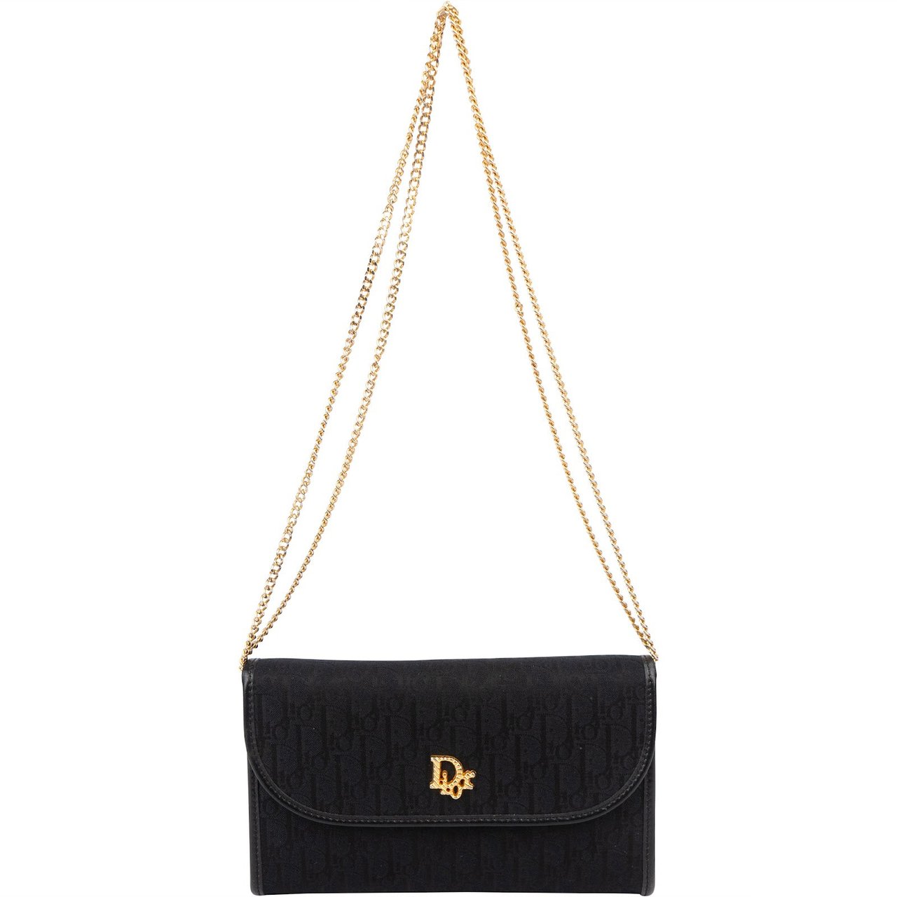 Dior Christian Dior Oblique Monogram Single Flap Crossbody Bag Zwart