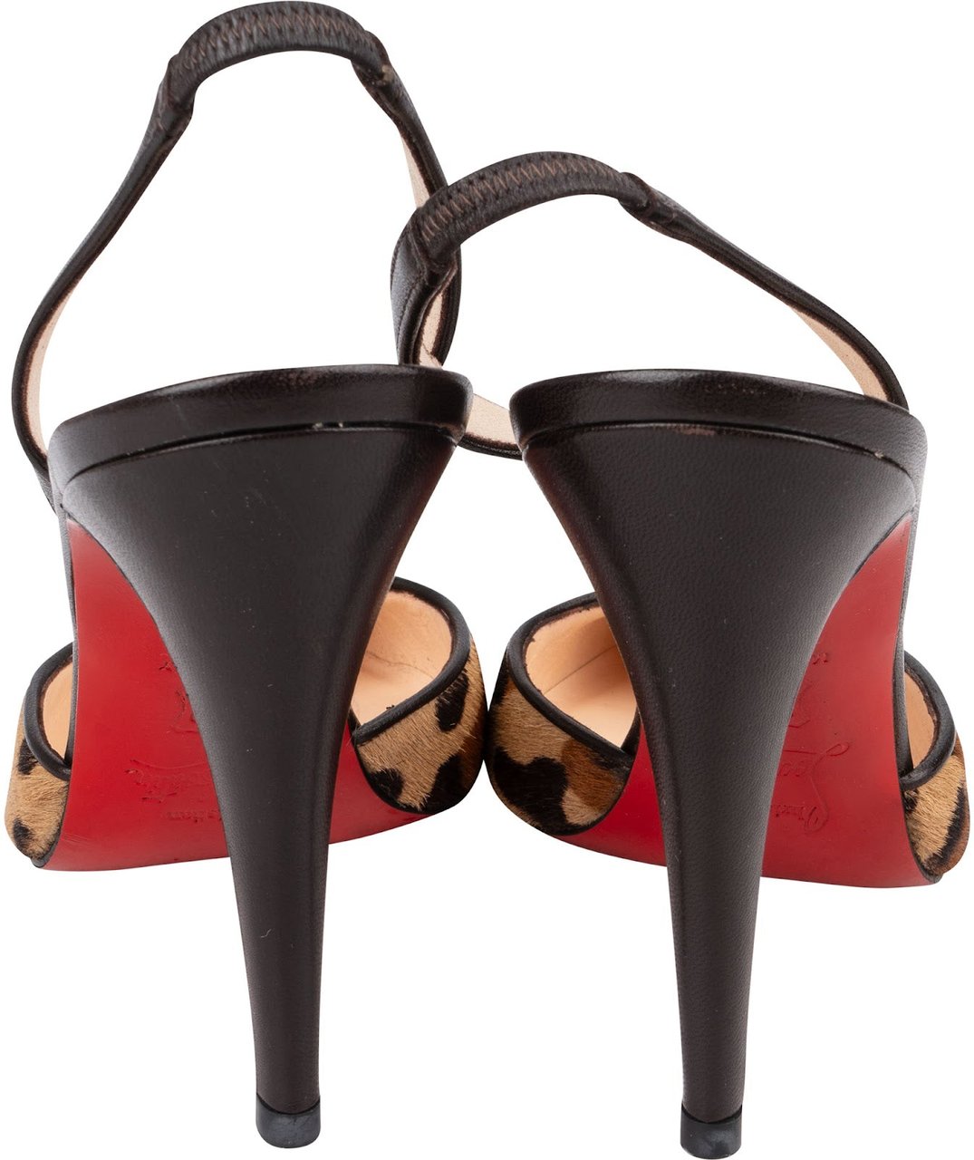 Dior Christian Louboutin Multicolor Leather Leopard Calf Hair Slingback Pumps (36,5) Bruin