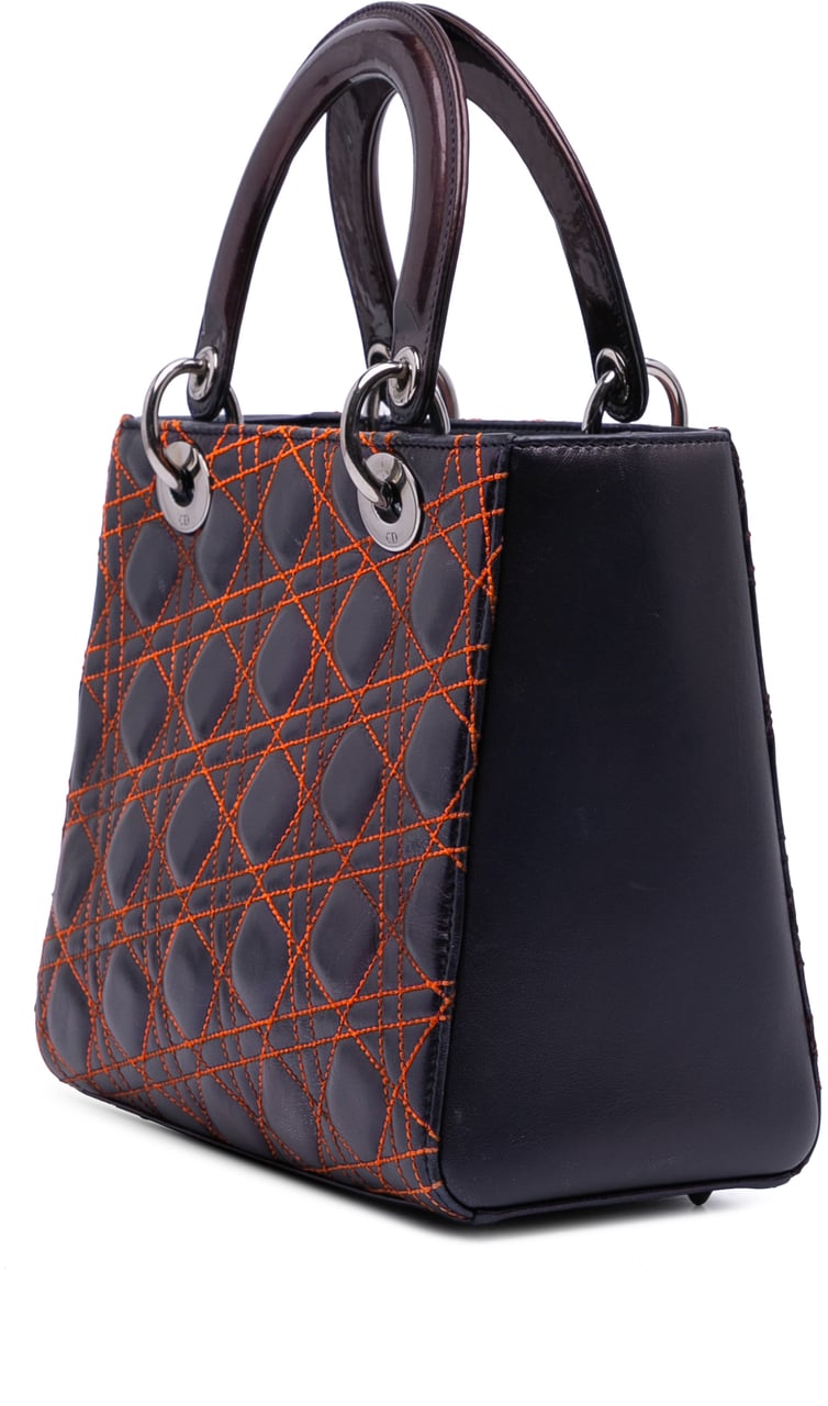 Dior Anselm Reyle Medium Metallic Lambskin Cannage Lady Dior Paars