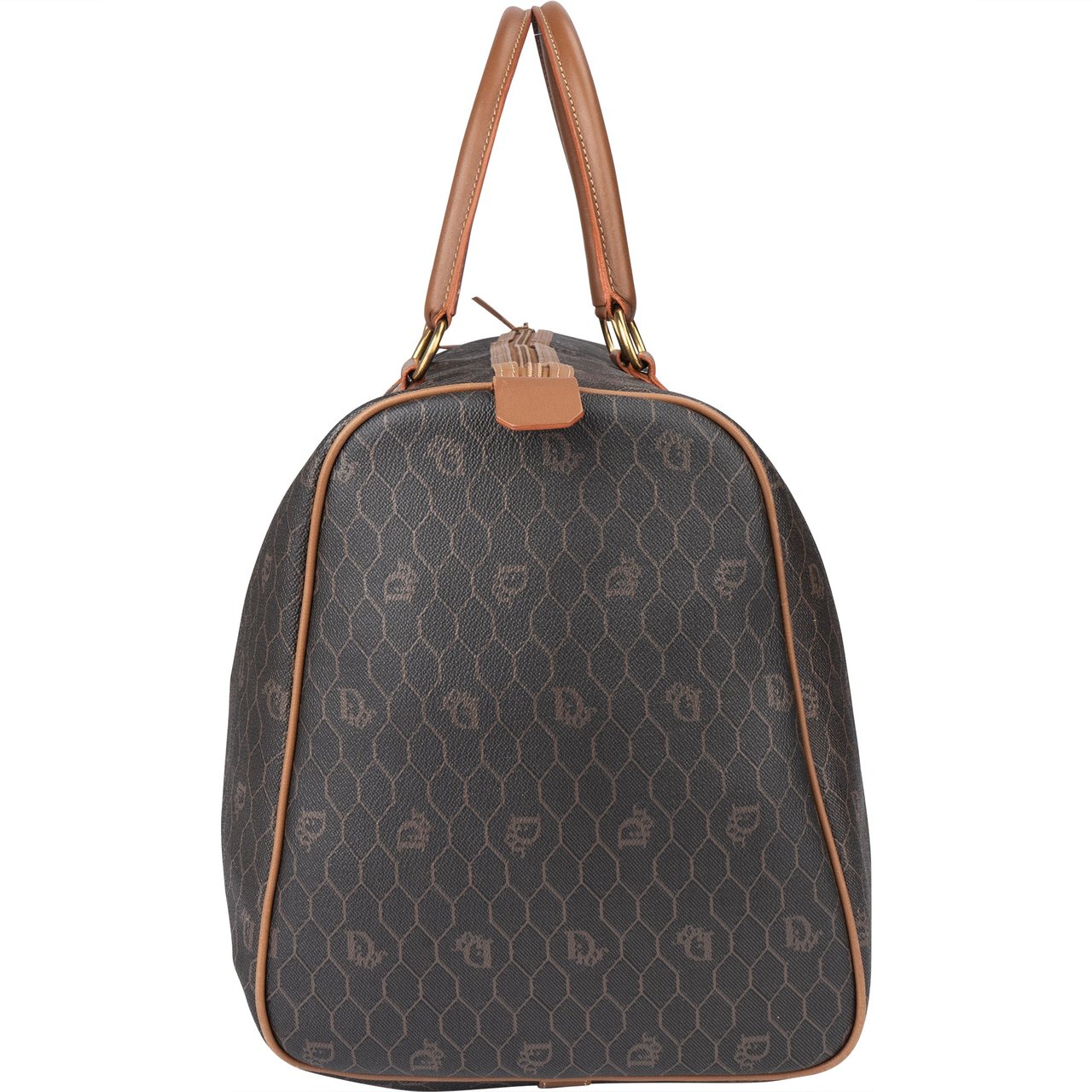 Dior Christian Dior Honeycomb Monogram Duffle Bag 45 Bruin