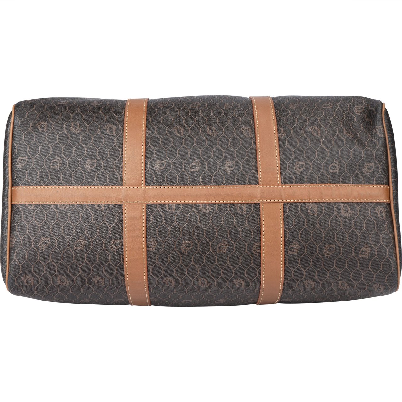 Dior Christian Dior Honeycomb Monogram Duffle Bag 45 Bruin