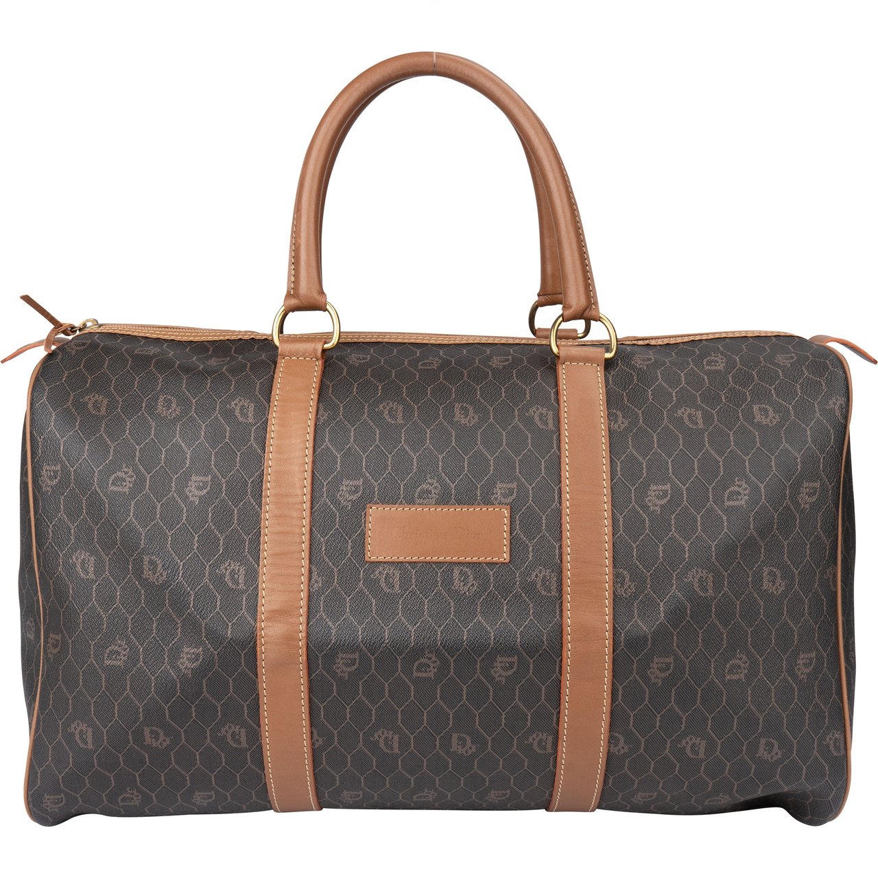 Dior Christian Dior Honeycomb Monogram Duffle Bag 45 Bruin