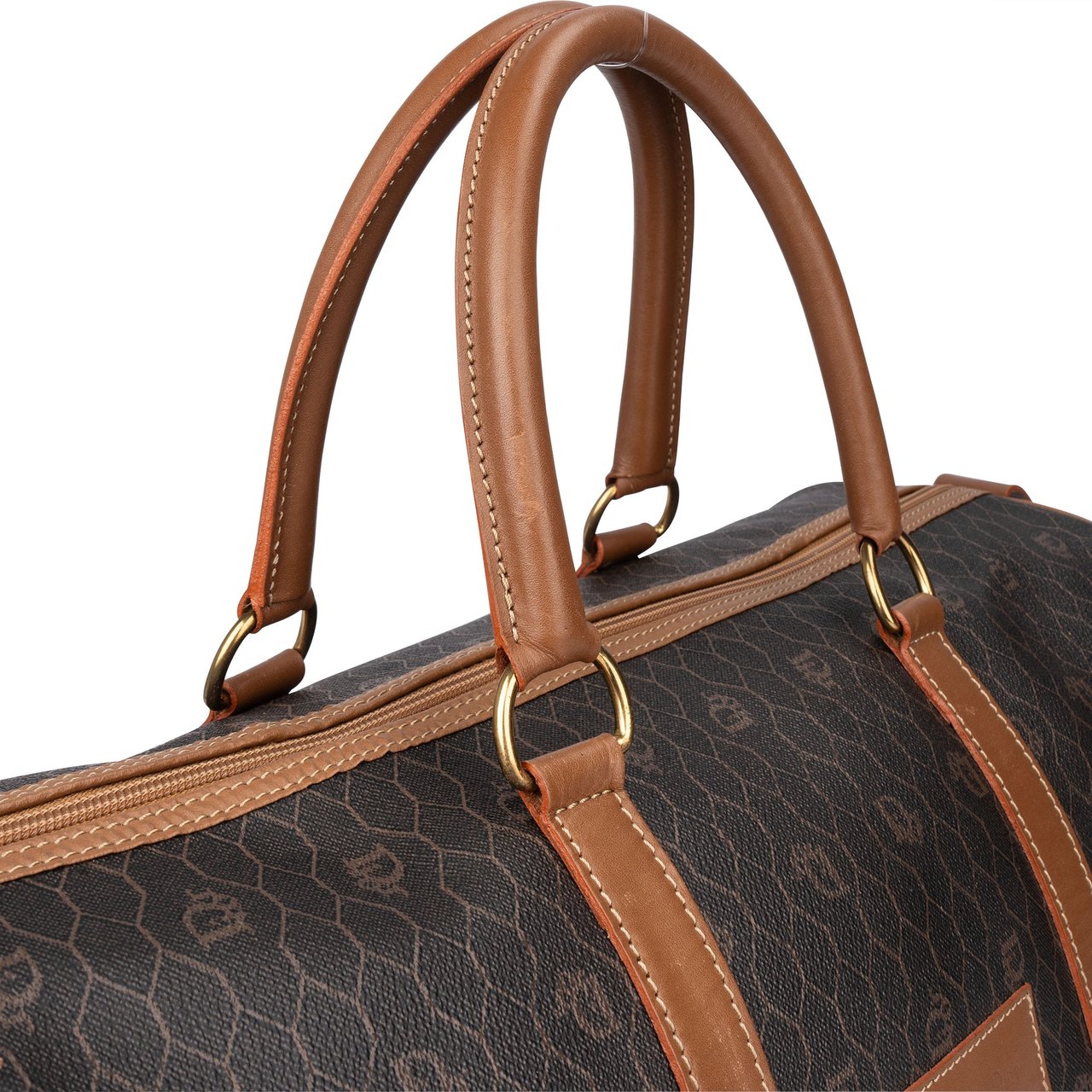 Dior Christian Dior Honeycomb Monogram Duffle Bag 45 Bruin