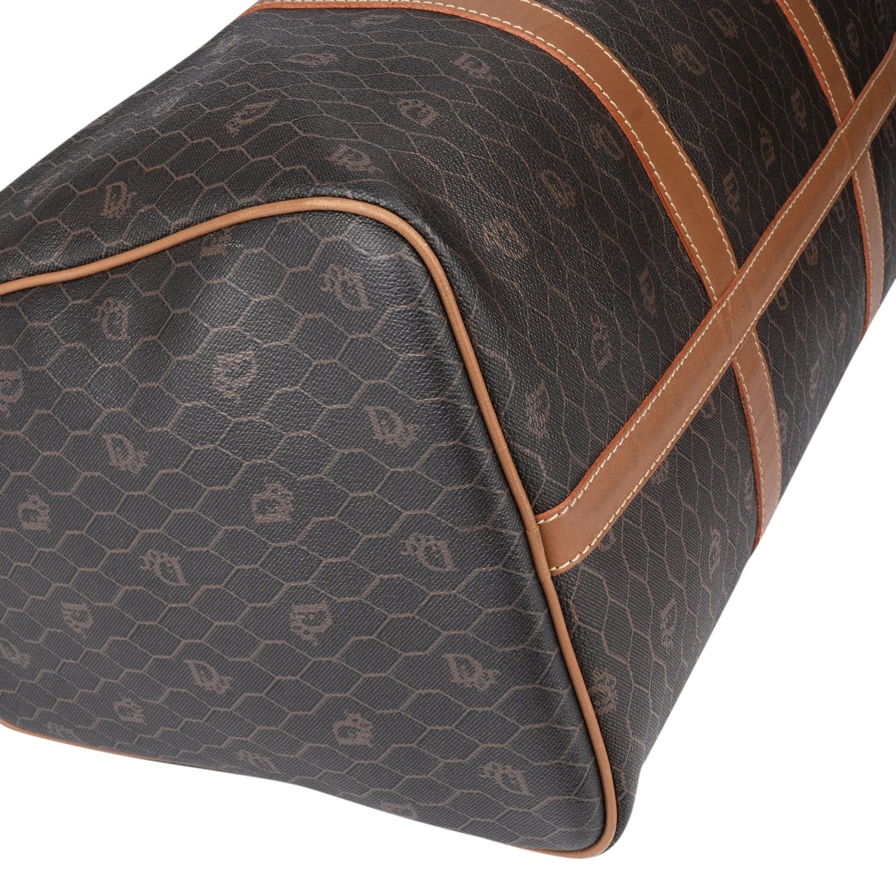 Dior Christian Dior Honeycomb Monogram Duffle Bag 45 Bruin