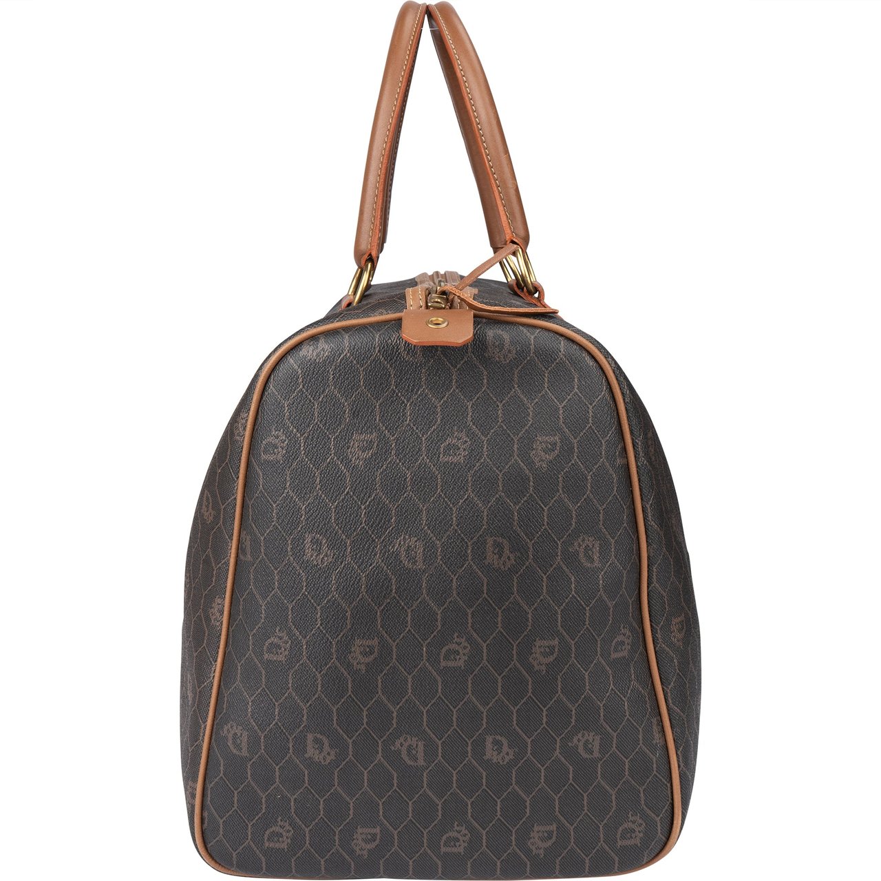 Dior Christian Dior Honeycomb Monogram Duffle Bag 45 Bruin