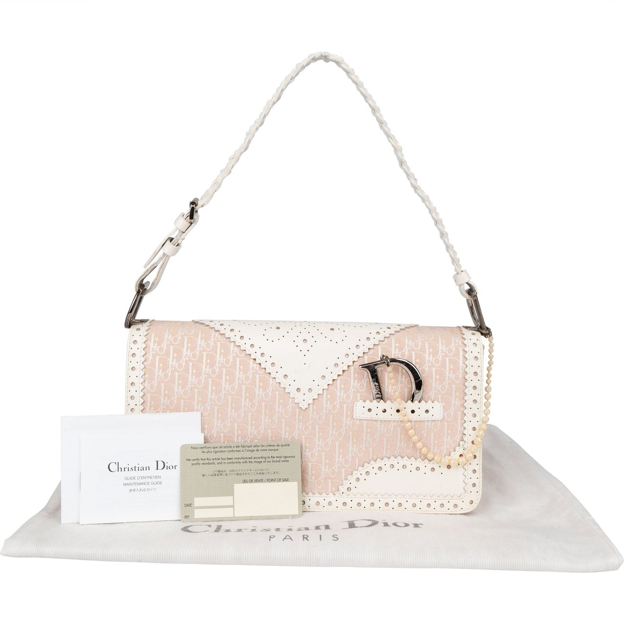 Dior Christian Dior Mini Trotter Monogram Special D Pendant Handbag Roze