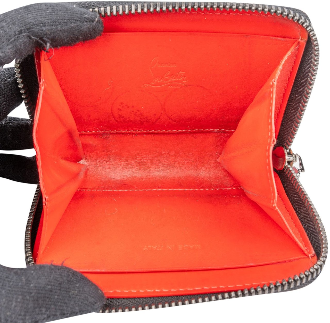 Dior Christian Louboutin Panettone Spiked Small Zipped Coin Purse Wallet Zwart