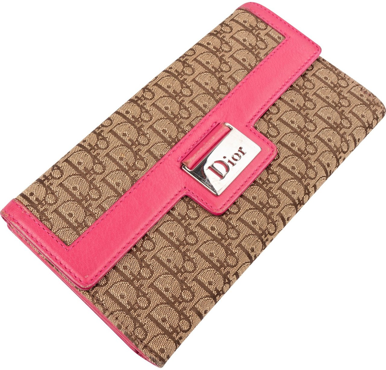 Dior Christian Dior Trotter Monogram Canvas Pink Wallet Bruin