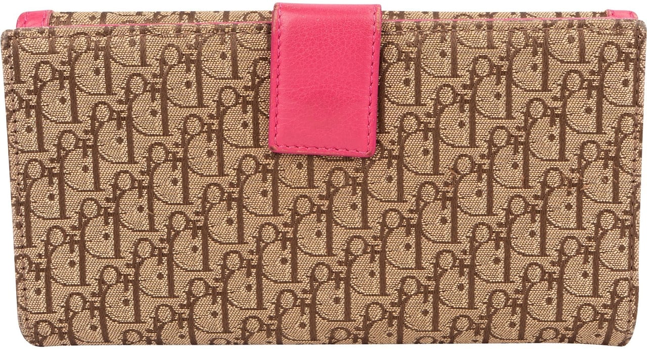 Dior Christian Dior Trotter Monogram Canvas Pink Wallet Bruin