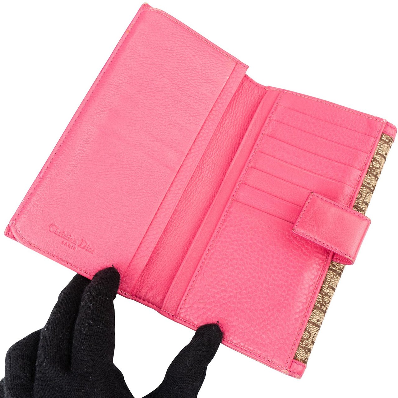 Dior Christian Dior Trotter Monogram Canvas Pink Wallet Bruin