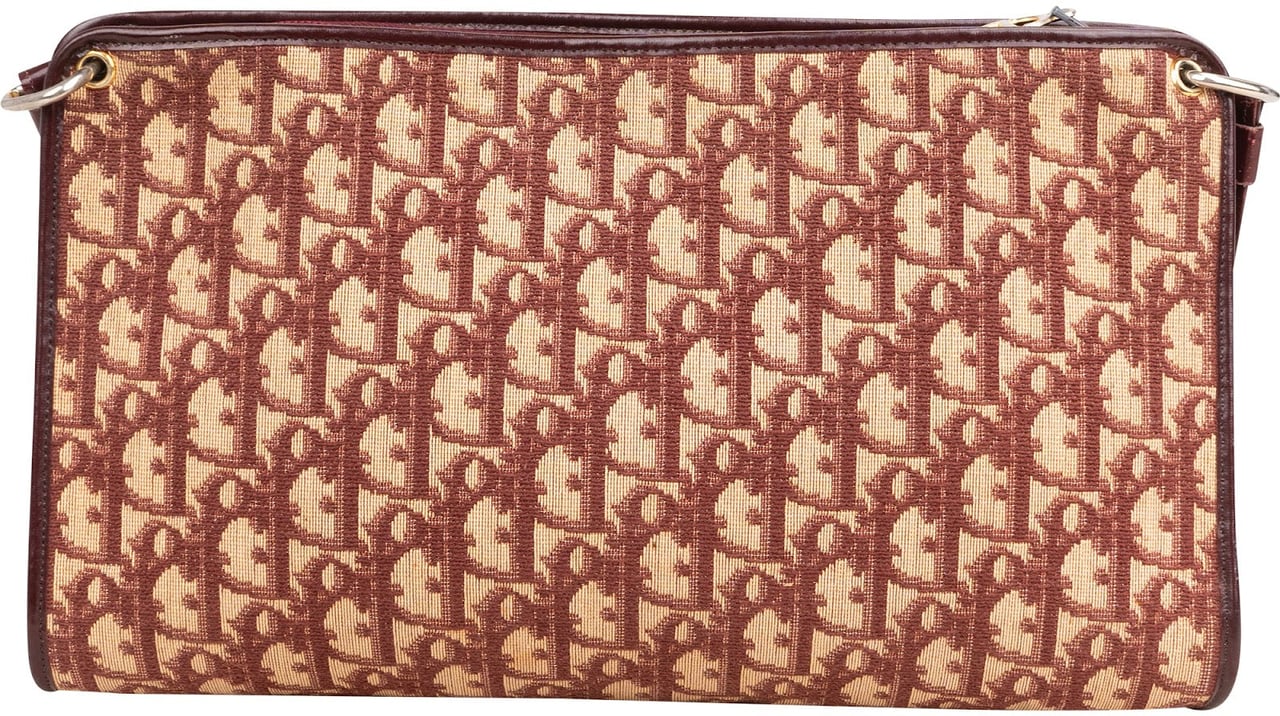 Dior Christian Dior Trotter Monogram Canvas Shoulder Bag Bruin