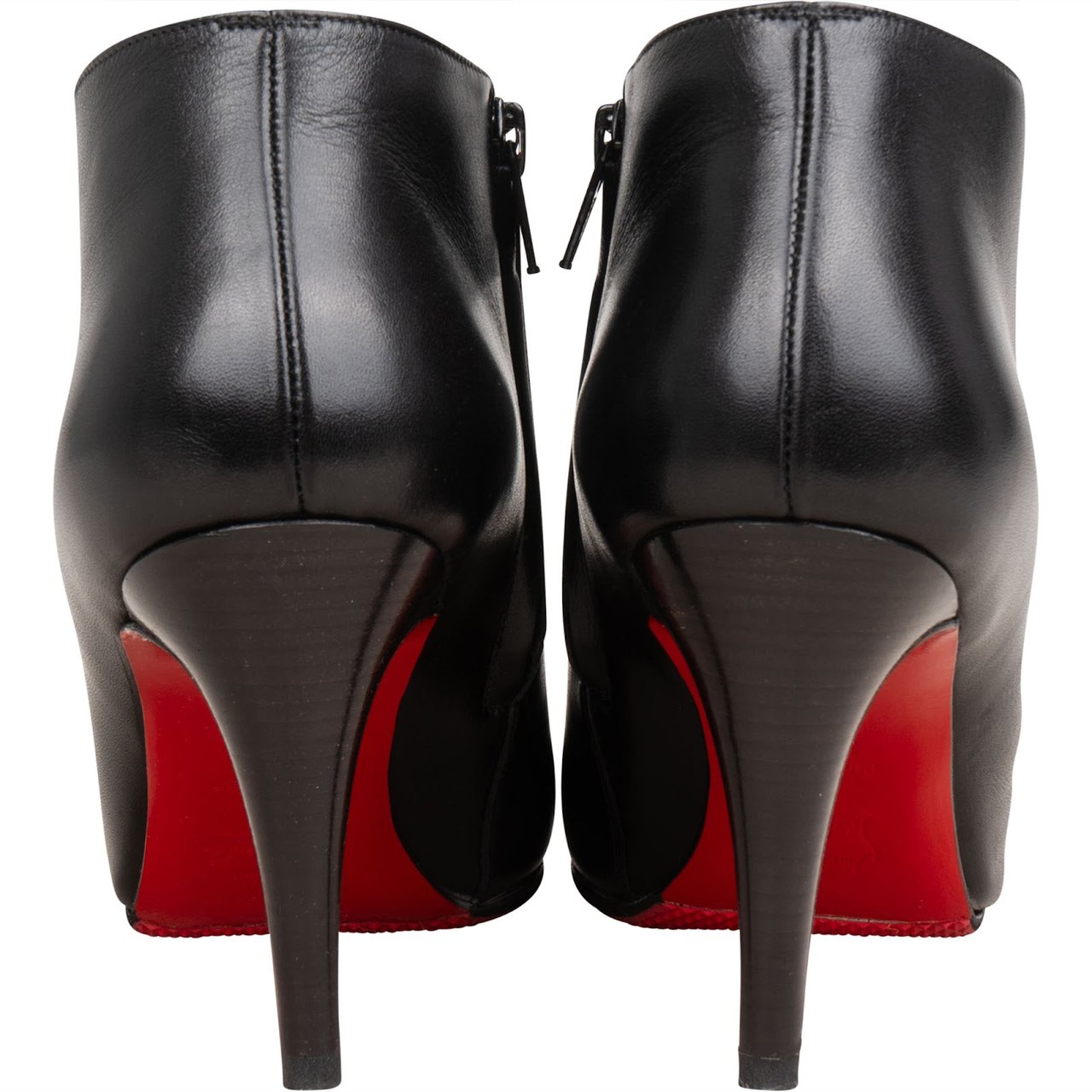 Dior Christian Louboutin Black Leather Belle Ankle Boots (37,5) Zwart