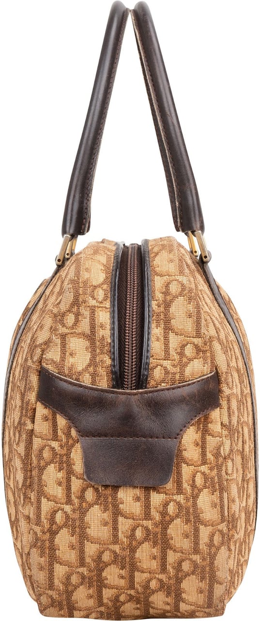 Dior Christian Dior Trotter Monogram Boston Handbag Beige