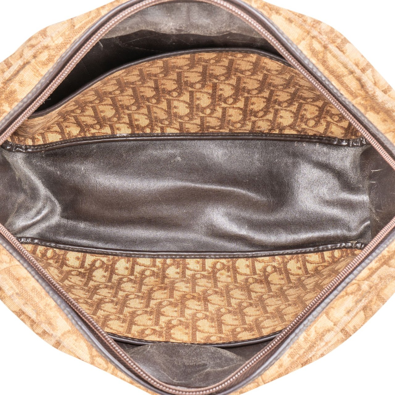 Dior Christian Dior Trotter Monogram Boston Handbag Beige