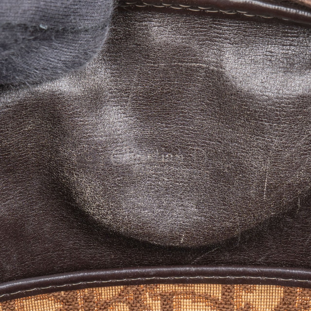 Dior Christian Dior Trotter Monogram Boston Handbag Beige
