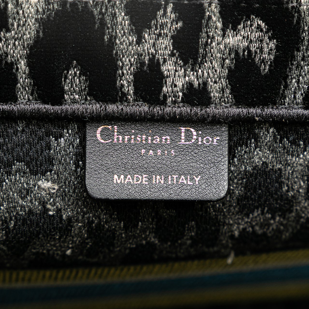 Dior Mizza Medium Embroidered Canvas Leopard Book Tote Zwart
