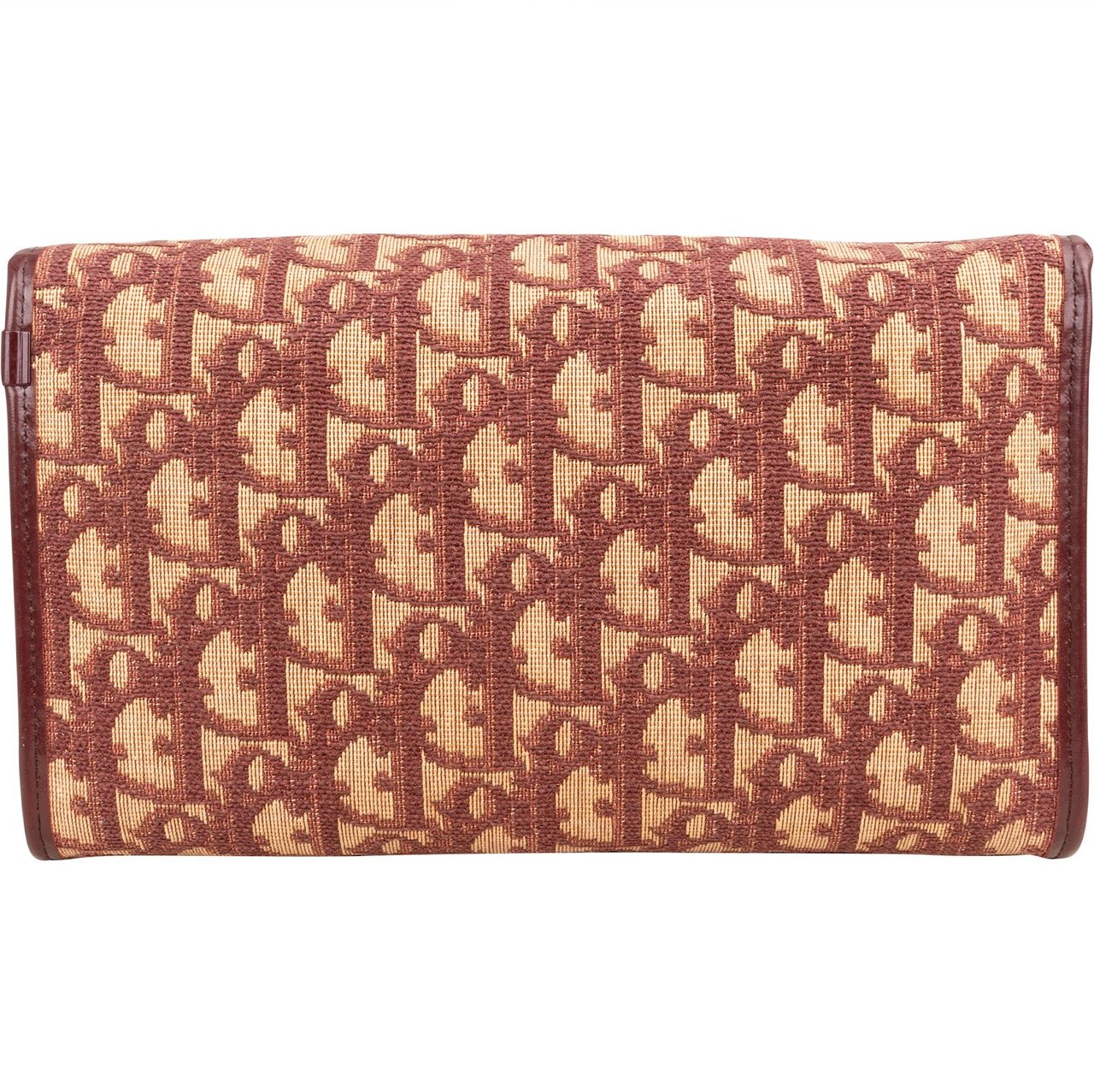 Dior Christian Dior Totter Monogram Canvas Flap Shoulder Bag Maroon
