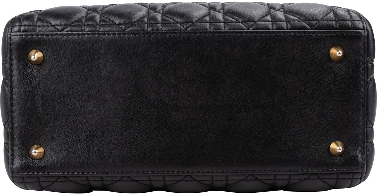Dior Christian Dior Quilted Lambskin Lady Dior Handbag Zwart