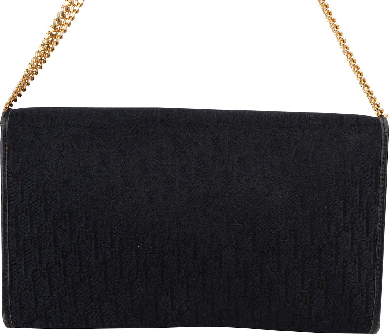 Dior Christian Dior Oblique Monogram Vintage Single Flap Shoulder Bag Zwart