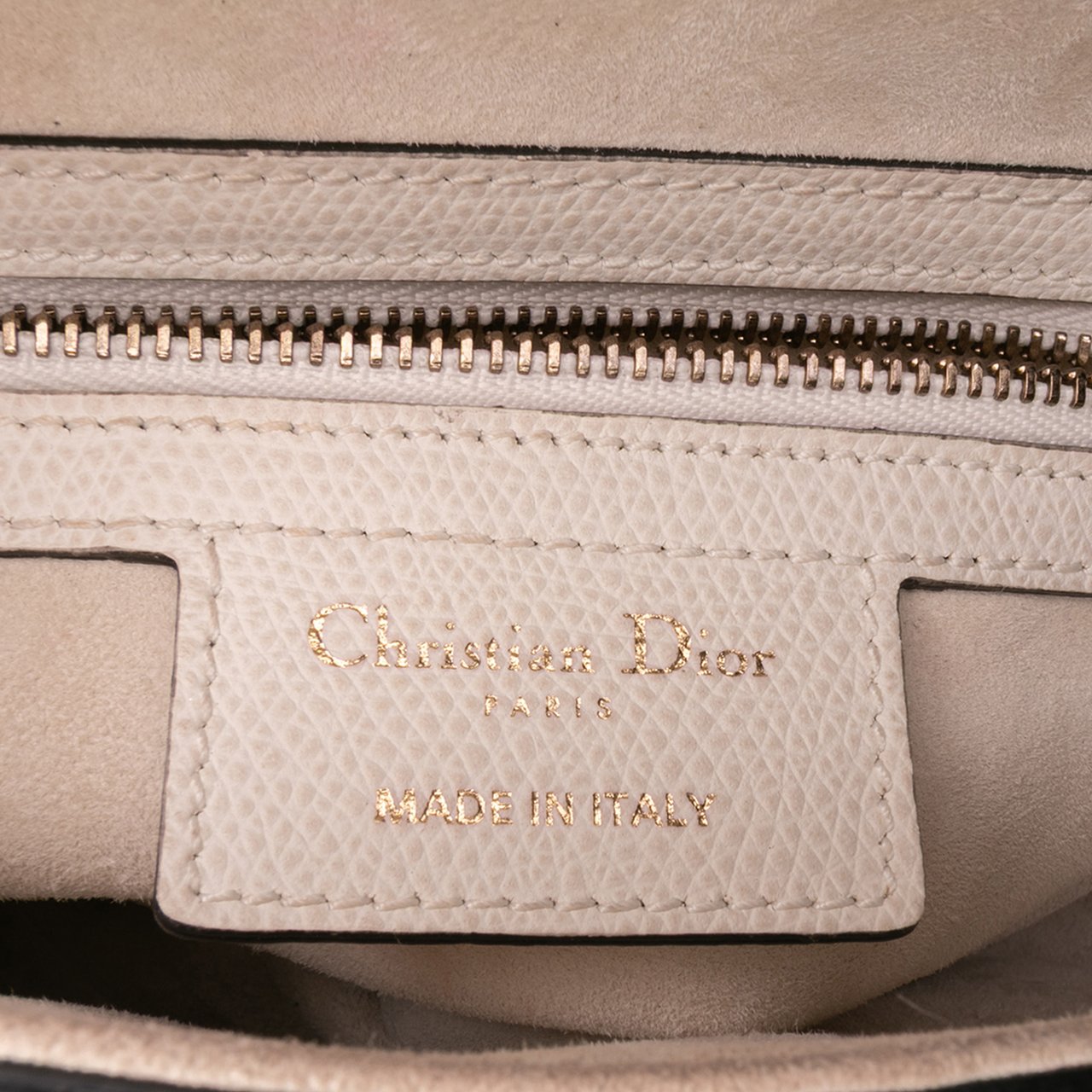 Dior Grained Calfskin Saddle Bag Wit
