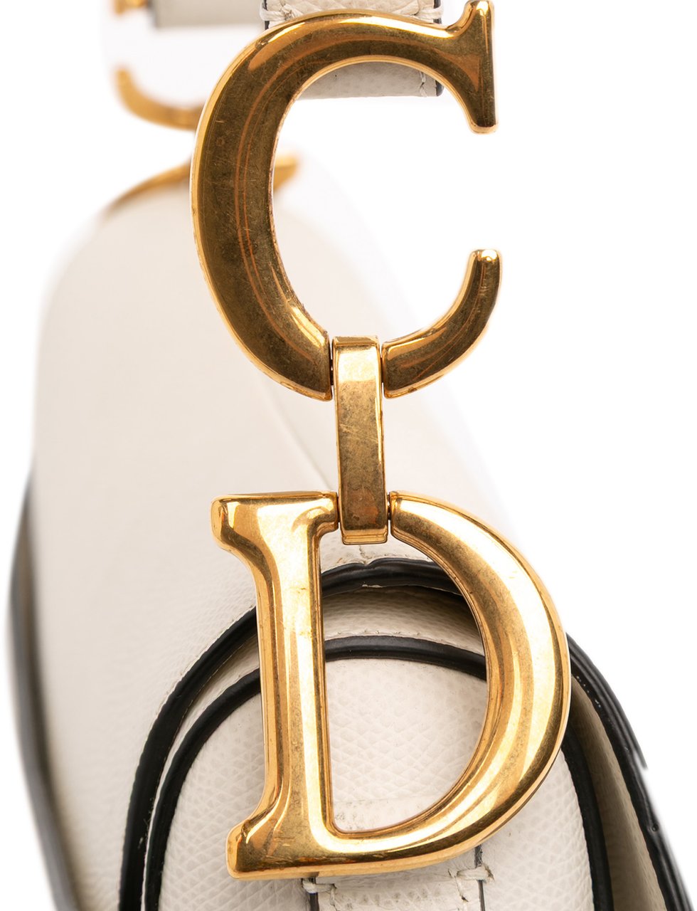 Dior Grained Calfskin Saddle Bag Wit
