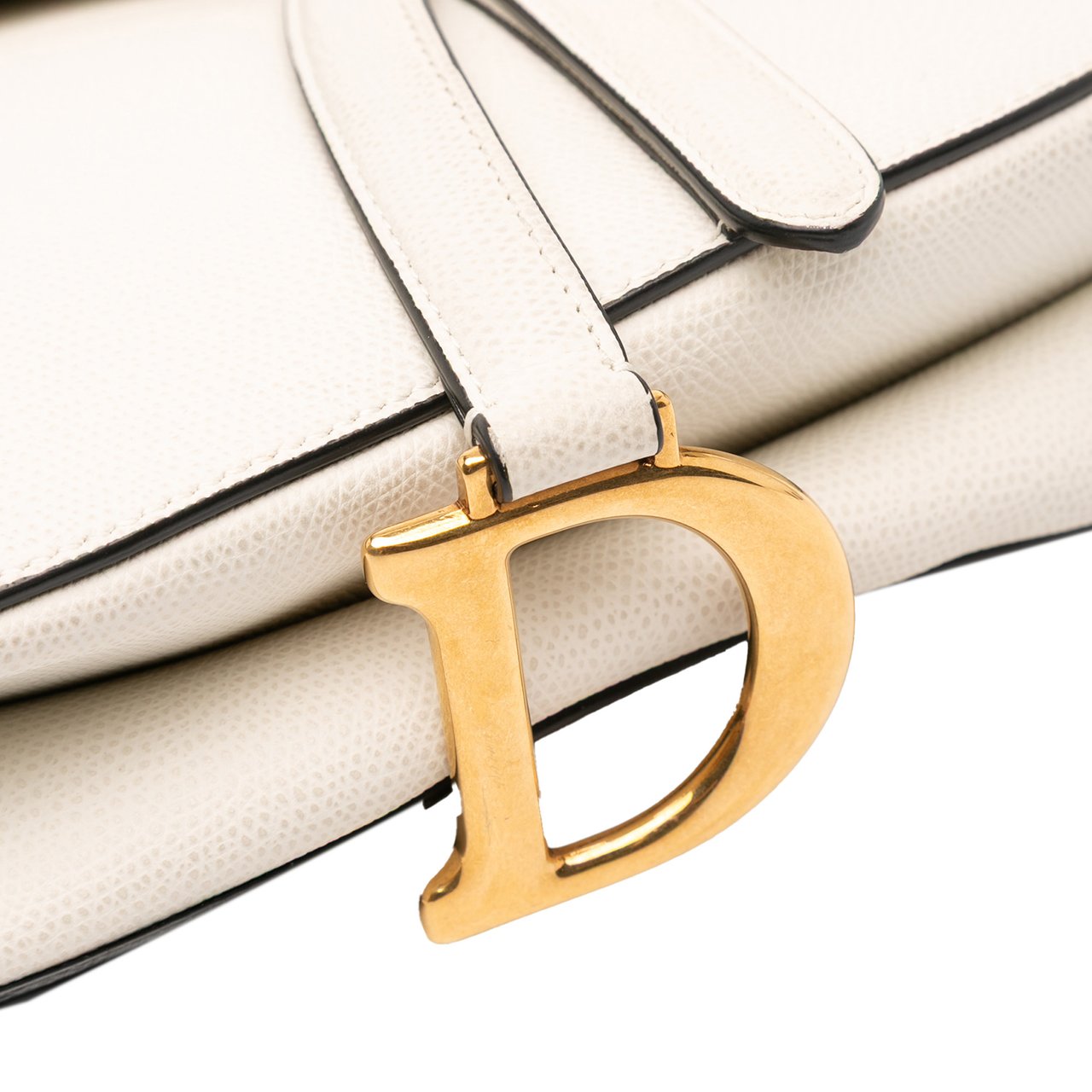 Dior Grained Calfskin Saddle Bag Wit