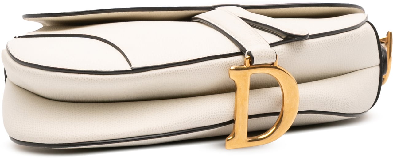 Dior Grained Calfskin Saddle Bag Wit